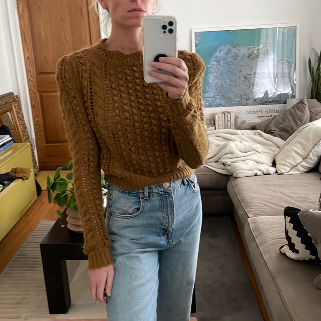 Wilfred Brown Cable Knit Sweater